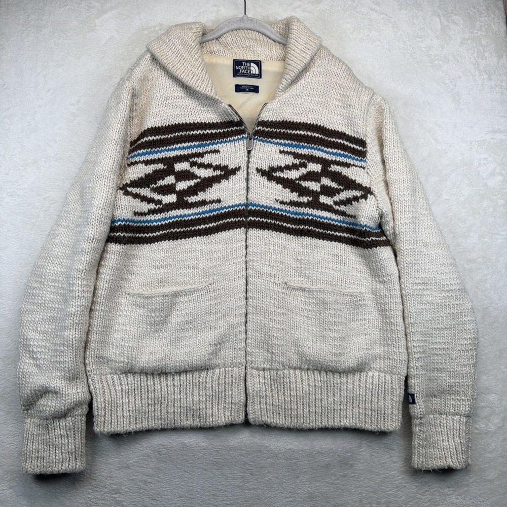 The North Face Kadow Sweater Jacket Mens M Lined Wool Blend Southwestern A6VW